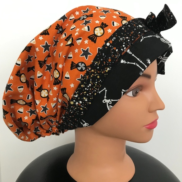 Scrub CAP/HAT *Reversible *Long Ties *Halloween - Picture 1 of 16